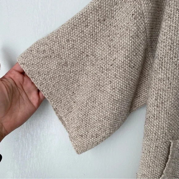 Eileen Fisher Wool Silk Knit Open Front Cardigan Sweater Large Petite - Picture 6 of 9